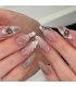 NA094 - Light Brown 3D Floral Nails